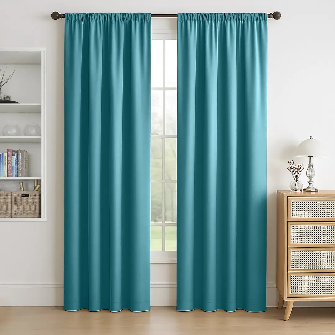 aqua rod pocket curtains
