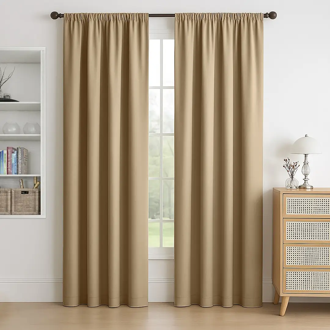 beige rod pocket