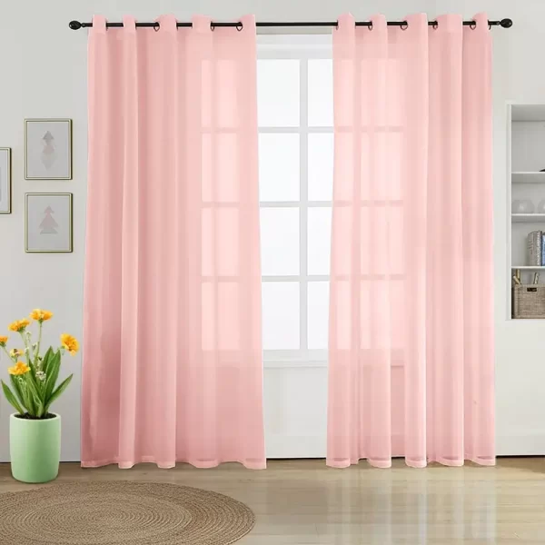 Pink Sheer Curtains