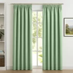 pleated Sage Green blackout curtains