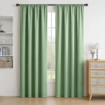 rod pocket blackout curtains colour sage-green