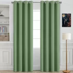 Modern Sage Green Blackout Curtain Set for Rooms