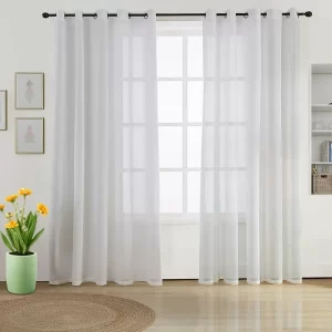 White sheer curtains