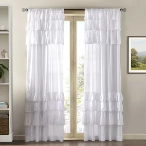 Ruffle top curtains for doors and windows