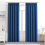 Navy pleated curtains
