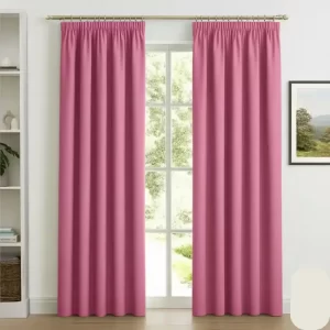 Pink Pencil Pleat Blackout Curtains