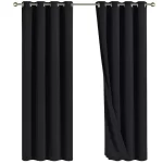 Black thermal-insulated-curtains for window